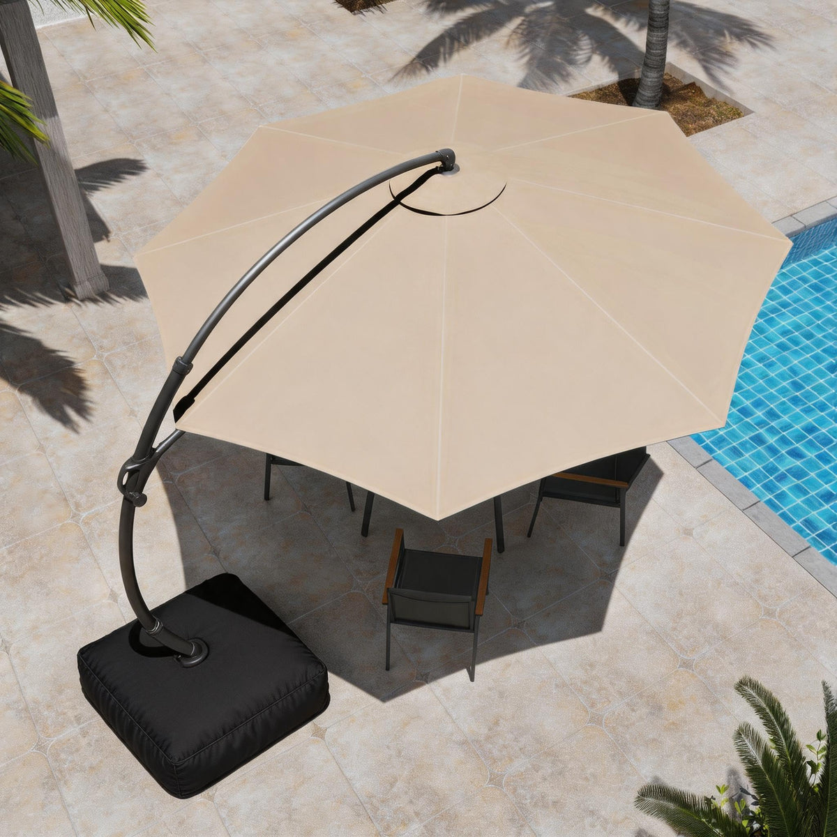 Patio Cantilever Umbrella with Base C190