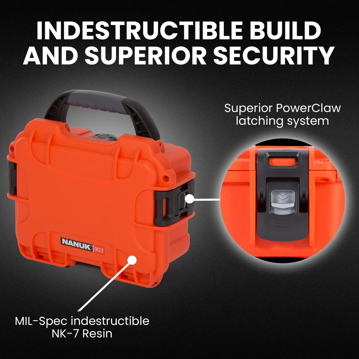 Orange Waterproof Hard Case E8814