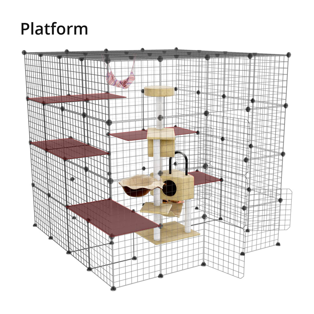 Large Cat Cage Indoor Enclosure Playpen Metal Wire Kennels Crate 55L x 55W x 55H Inchs Q888209