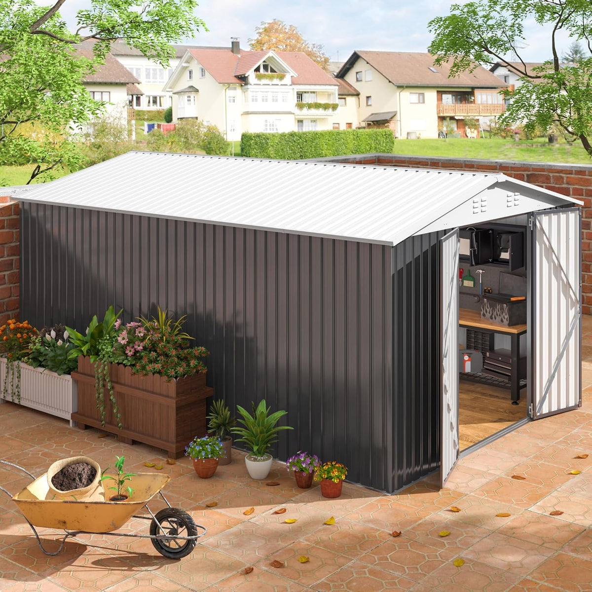10x14 FT Metal Garden Storage Shed W140