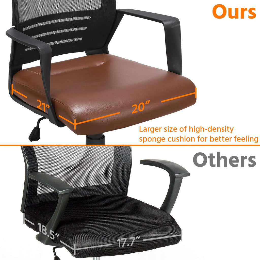 Brown Mesh Swivel Office Desk Chair E9014