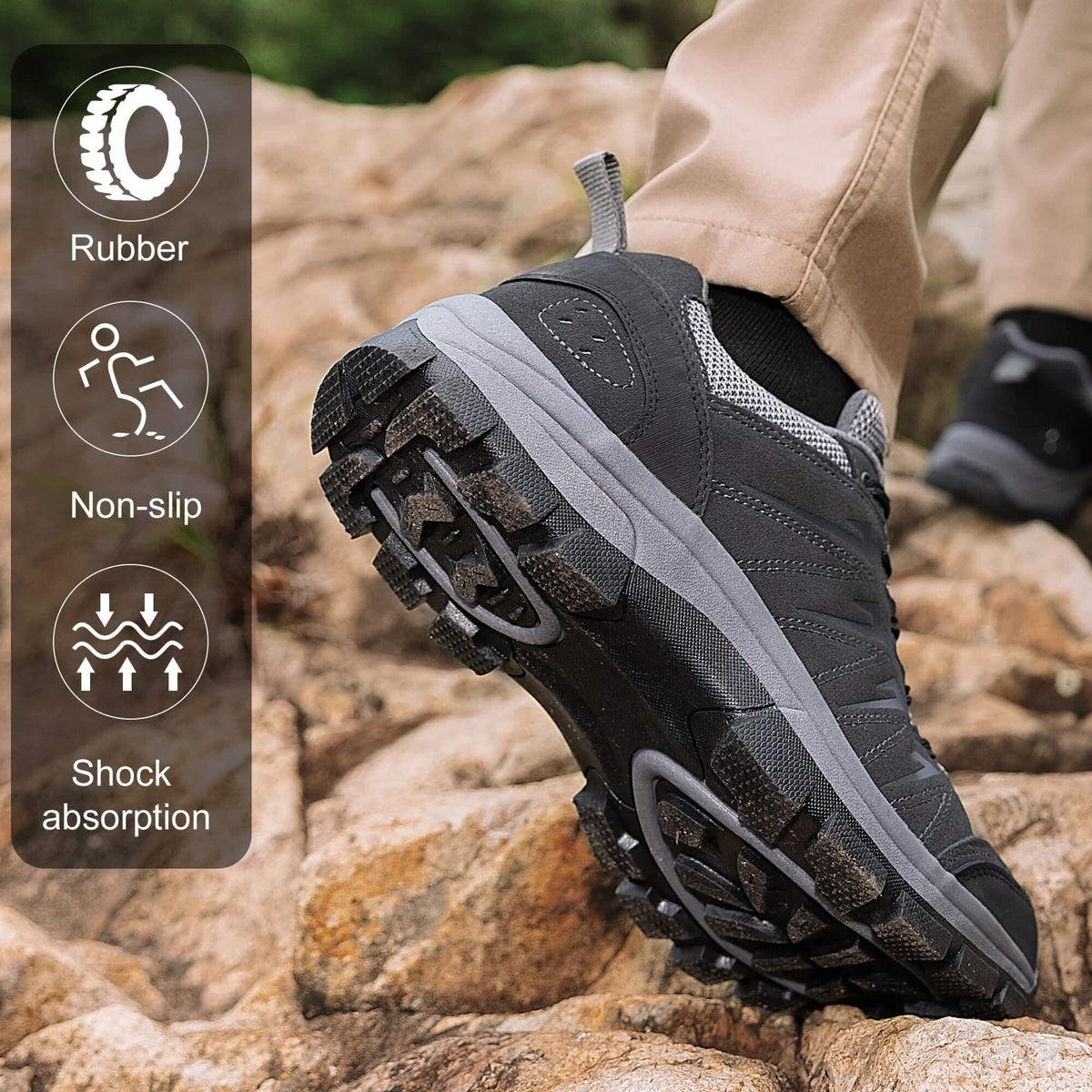 Men's Waterproof Leather Low Top Hiking Shoes Q5182