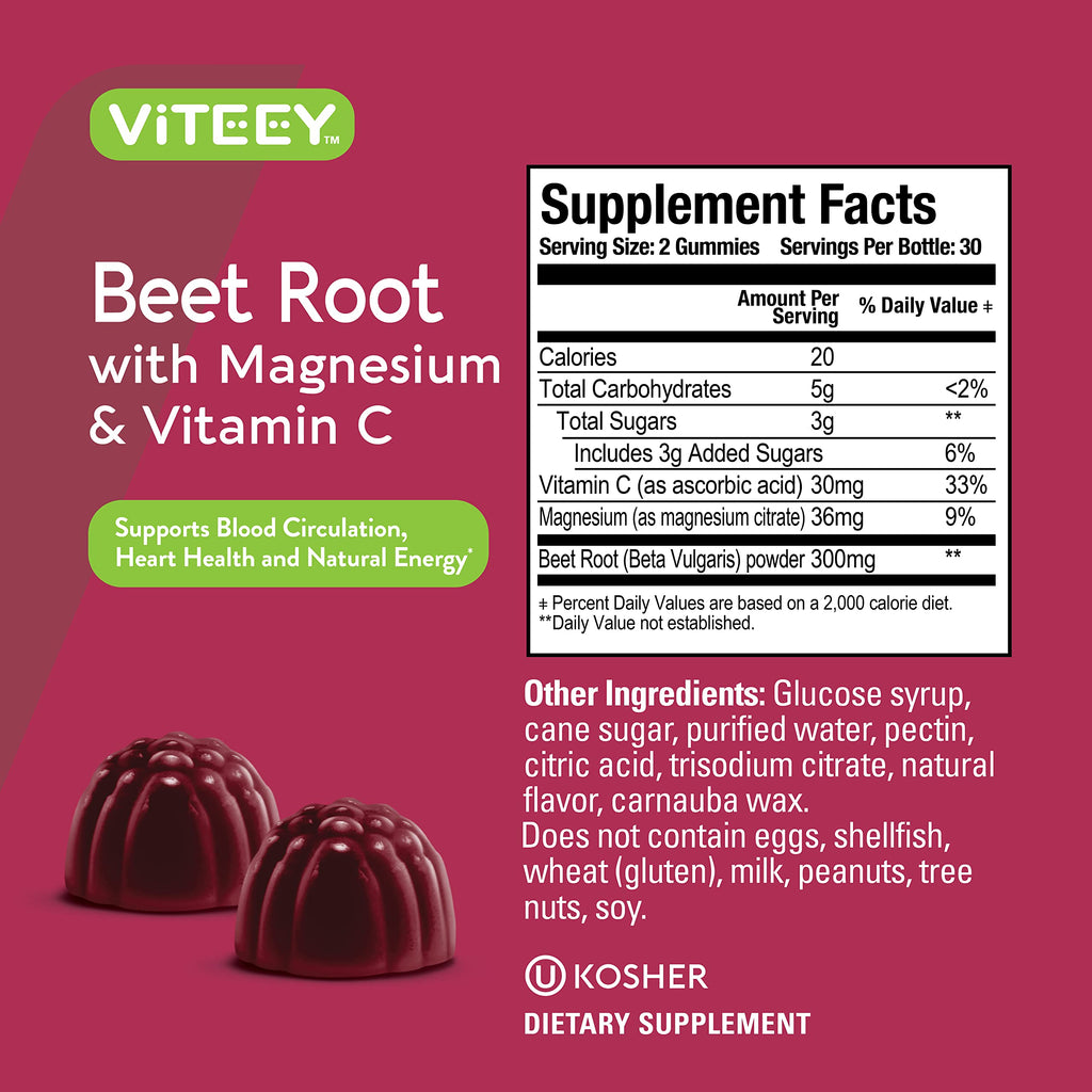 Beet Root Gummies with Magnesium & Vitamin C F381046