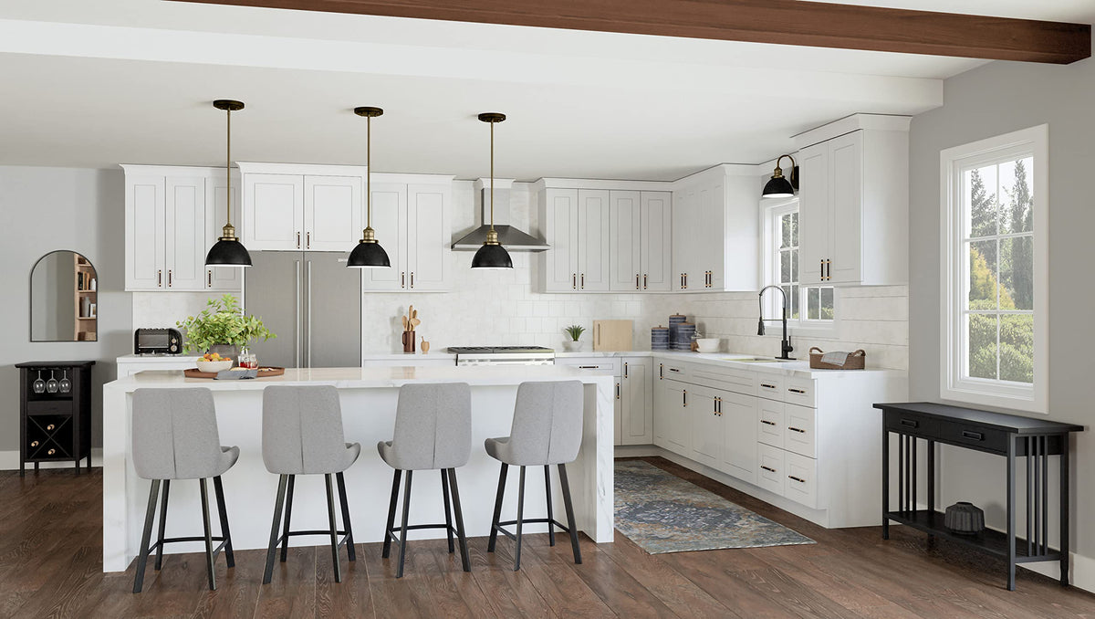 White Shaker Style Bridge Cabinet P48405