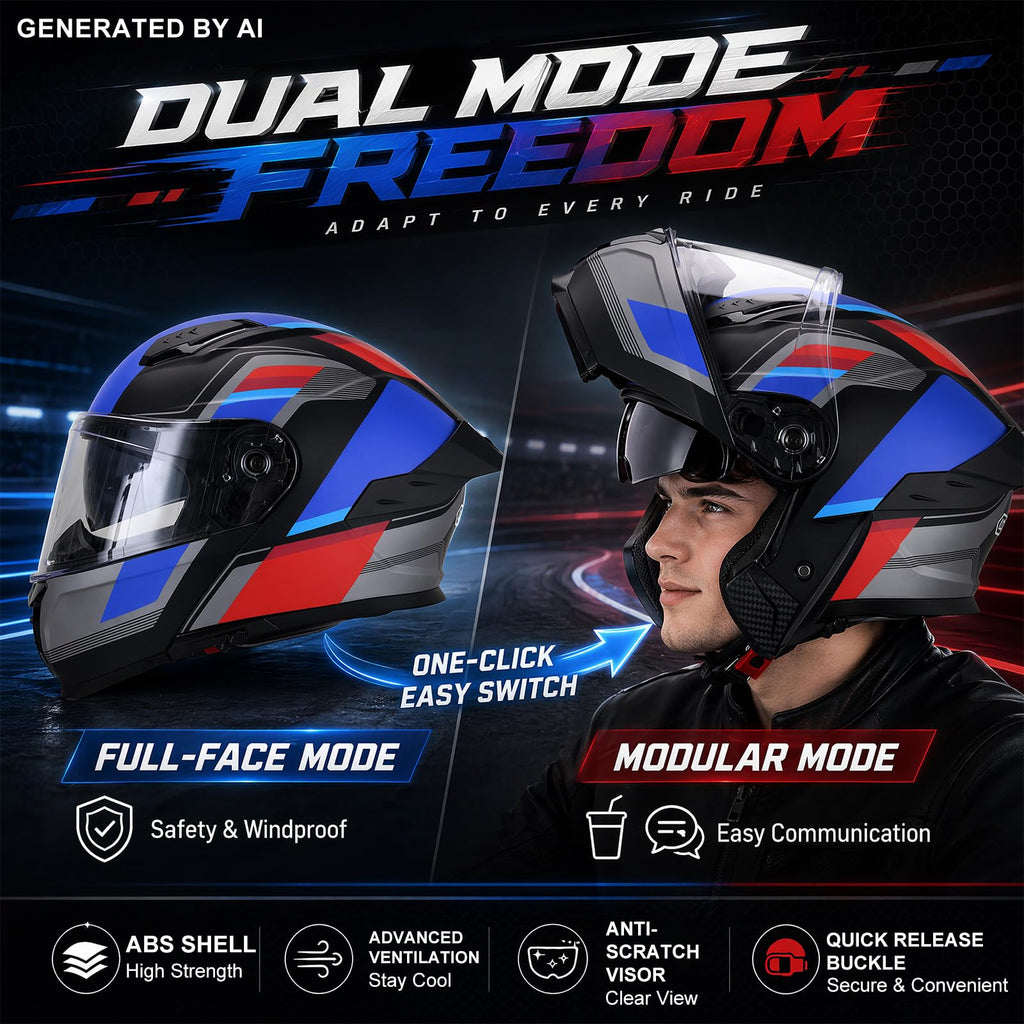 Heavy Duty Flip Up Modular Motorcycle Helmet H816