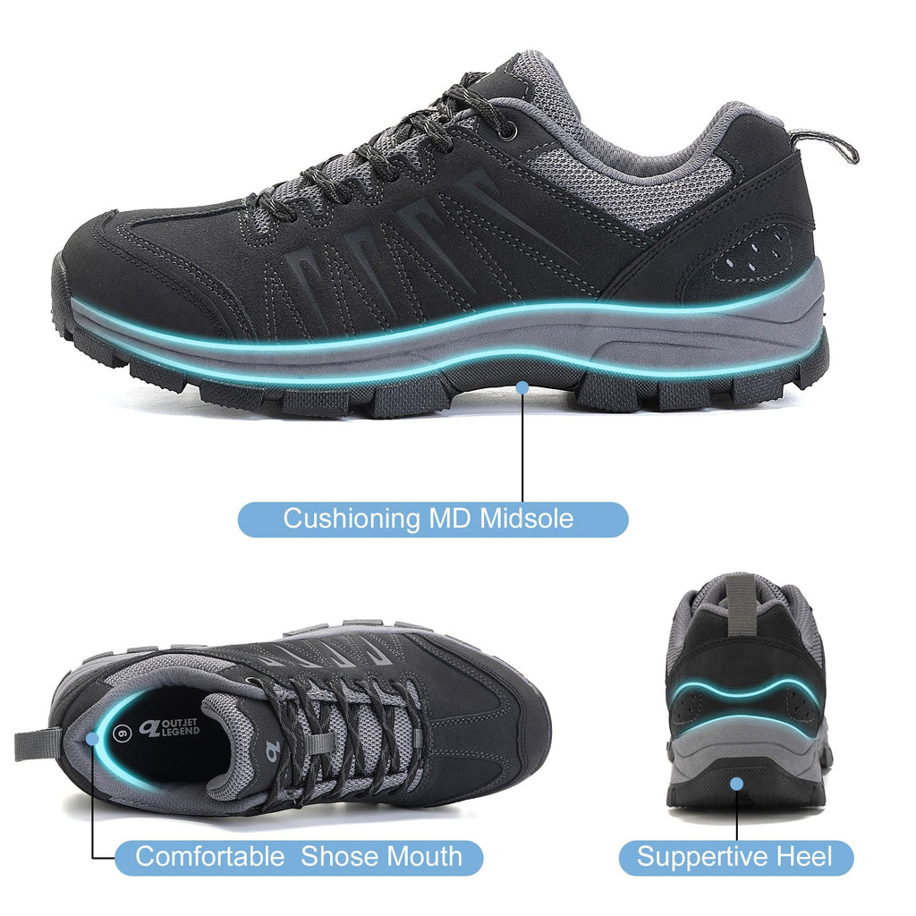 Men's Waterproof Leather Low Top Hiking Shoes Q5182