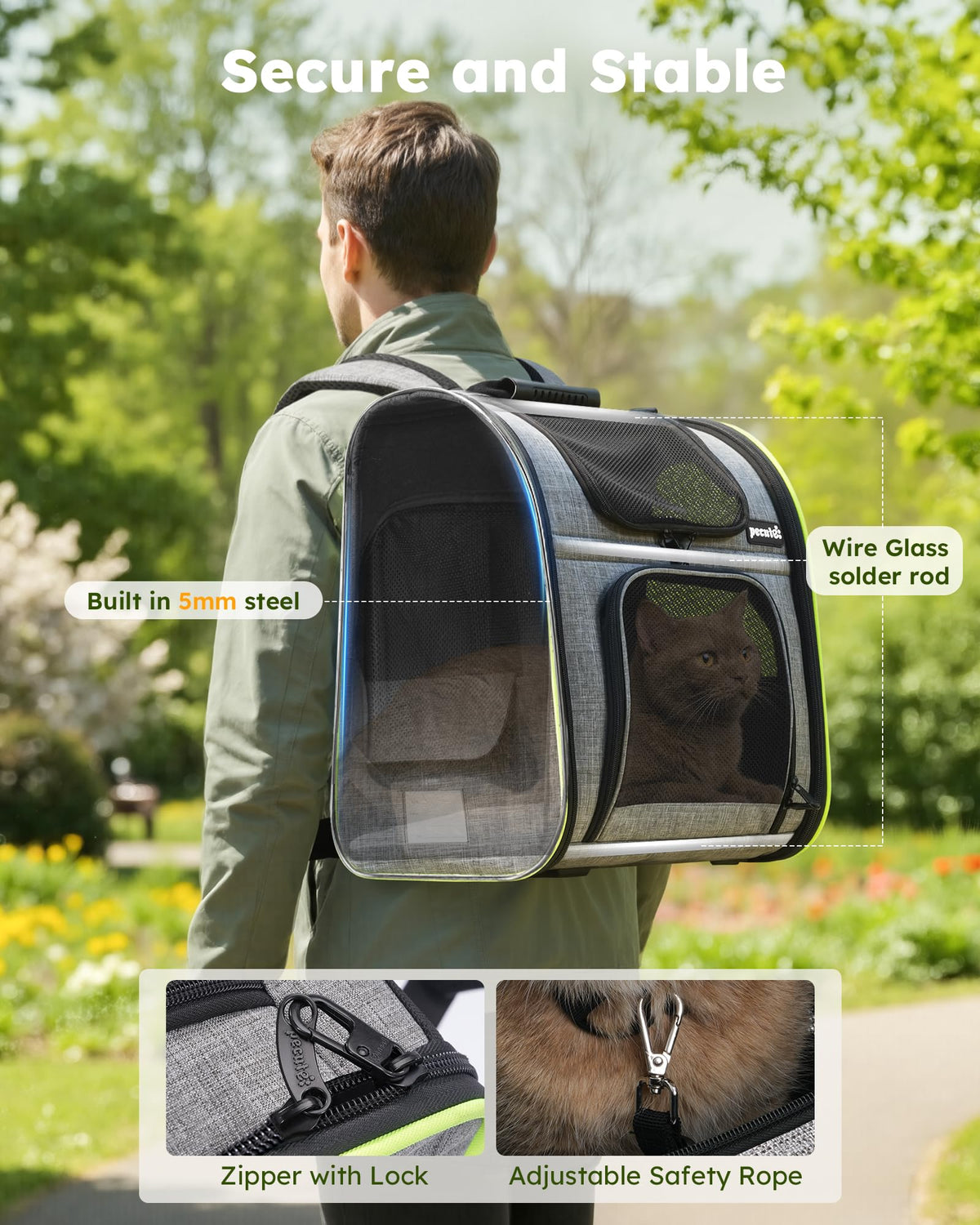 Expandable Cat Carrier Backpack with Breathable Window U722