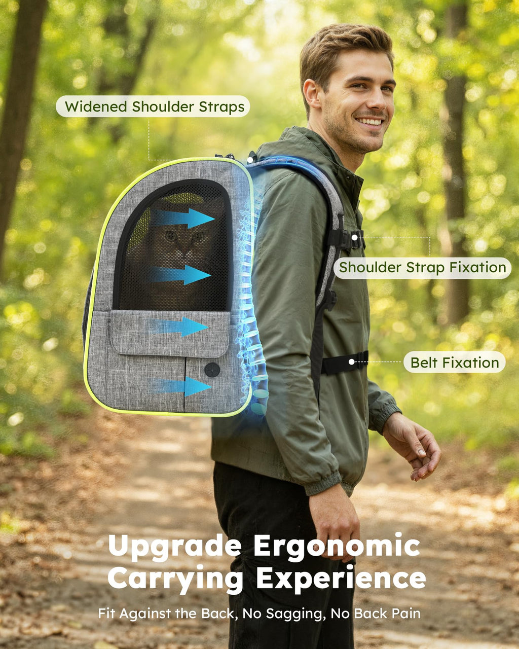 Expandable Cat Carrier Backpack with Breathable Window U722