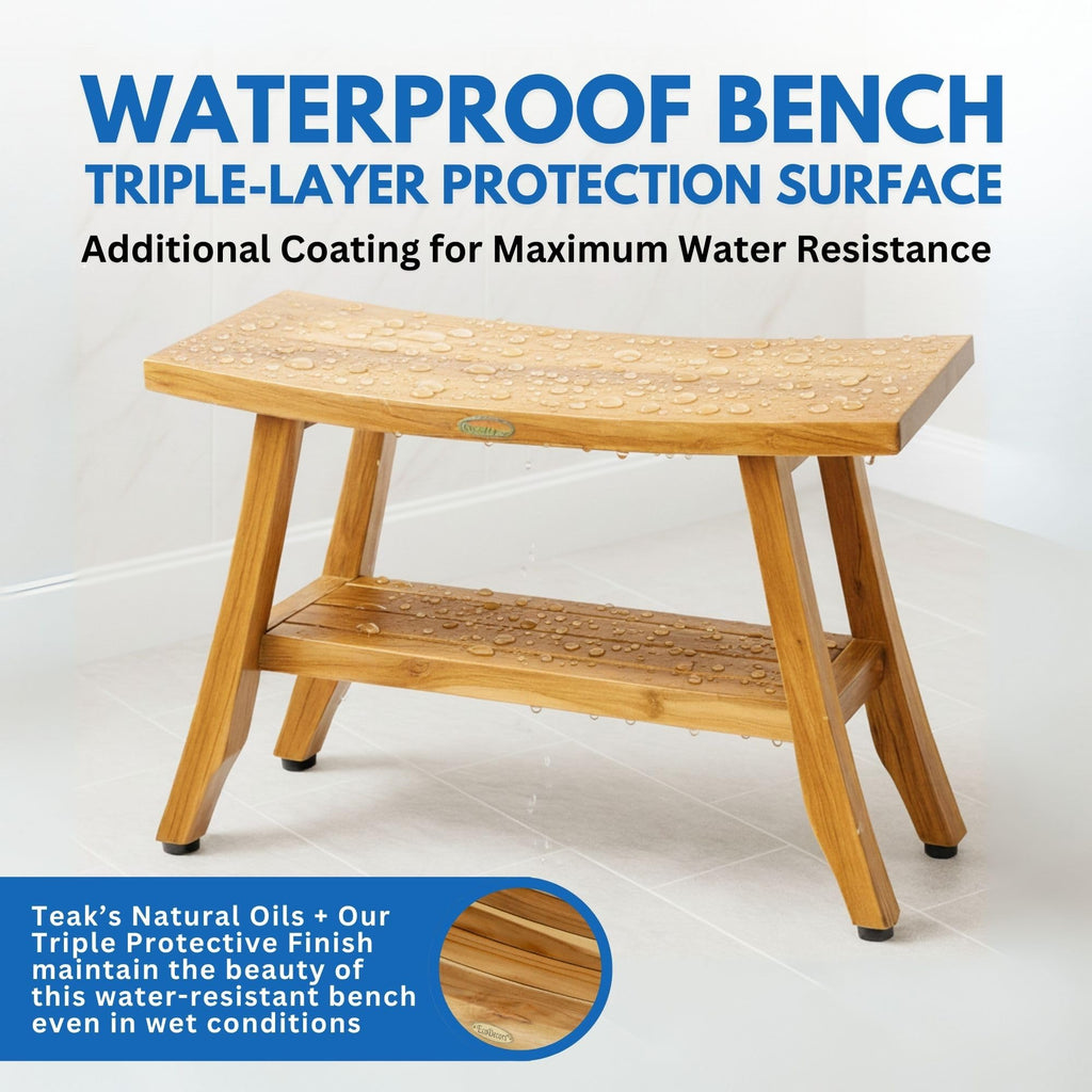 34-Inch Natural Teak Shower Bench B1773