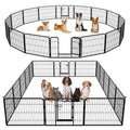 16 Panel 24 Inch Black Metal Dog Playpen G287475