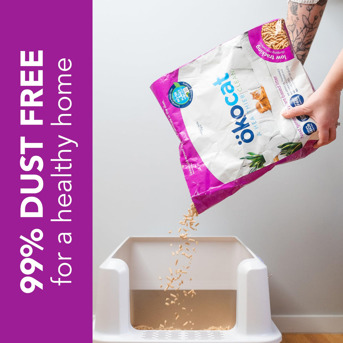 Low Tracking Natural Wood Clumping Cat Litter 21.5 Lbs N40829