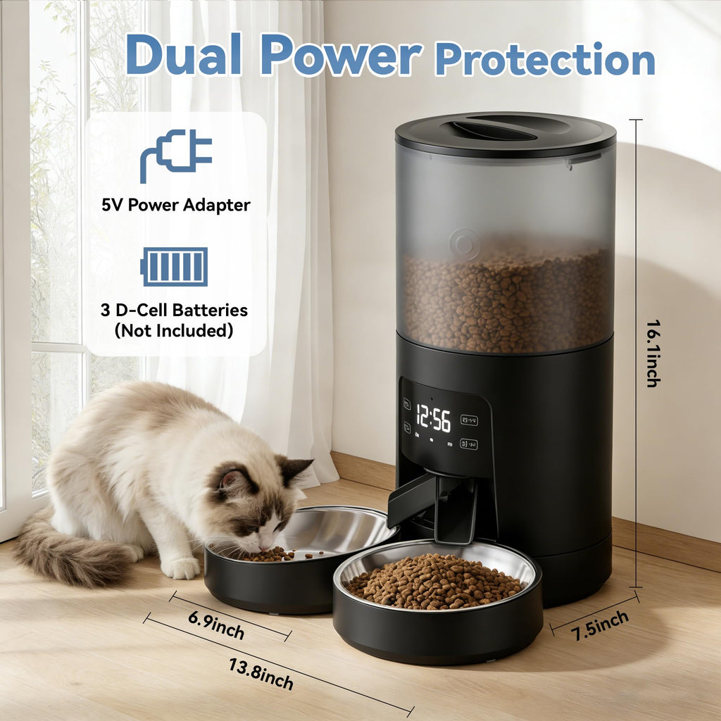 Automatic Cat Feeder 6L Black L91237
