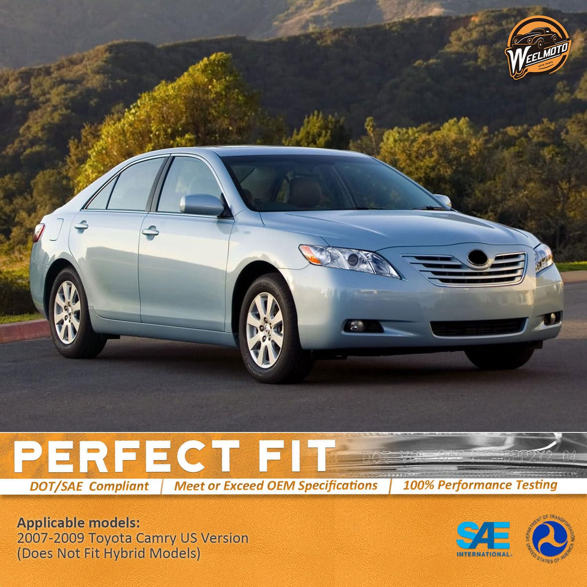 Anti-Fogging Headlights Assembly for Toyota Camry Pair with LED Parking Light Bulbs E7322