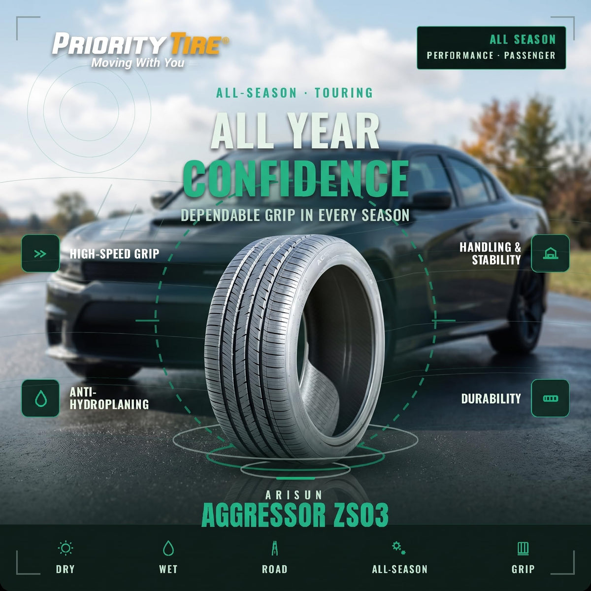 235/40ZR18 95W XL All Season Passenger Tire D907568