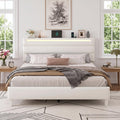 Full Size Bed Frame with LED Lights Headboard C7349