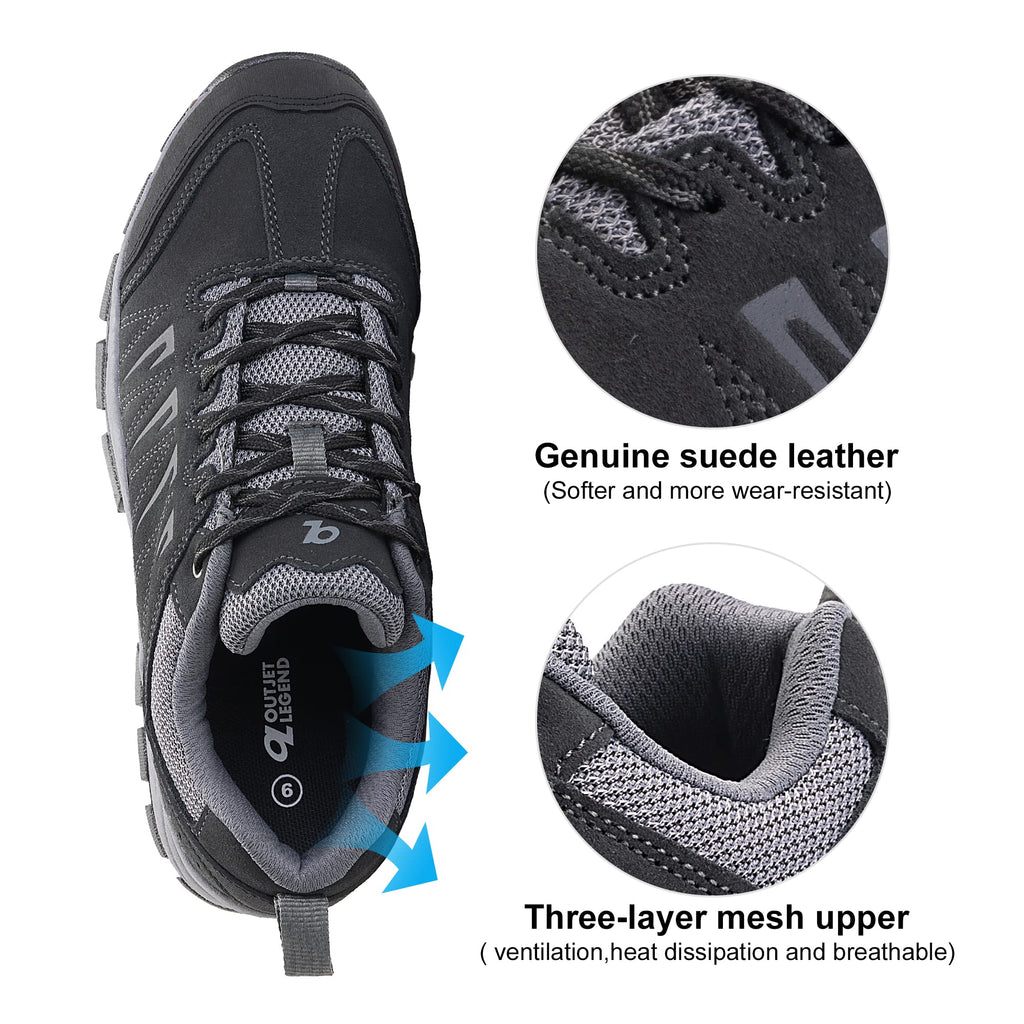 Men's Waterproof Leather Low Top Hiking Shoes Q5182