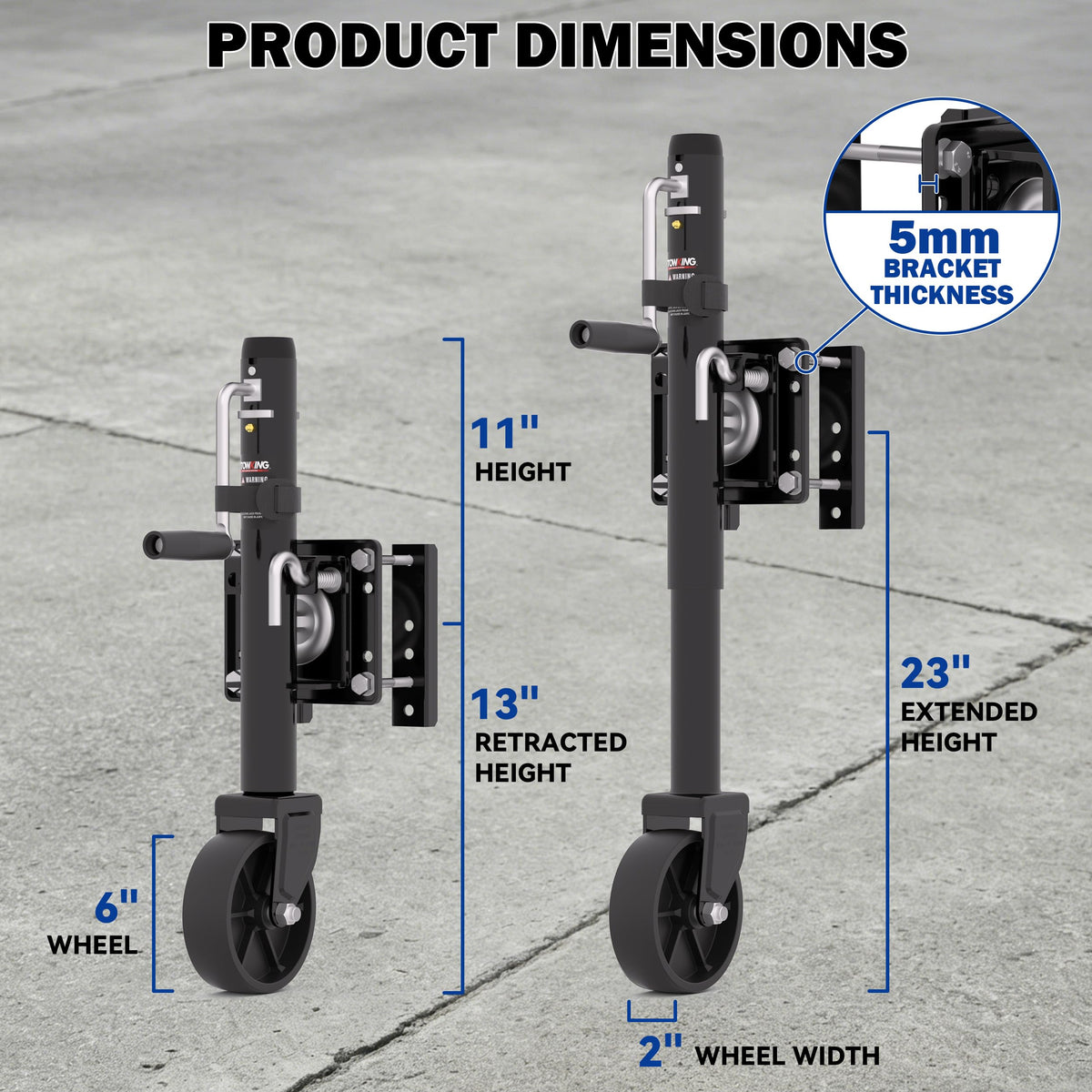 Boat Trailer Jack with Wheel, 10" Lift G8405