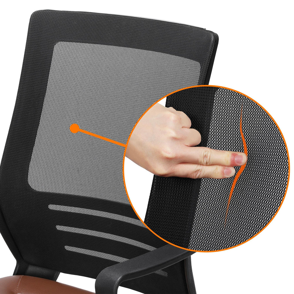 Brown Mesh Swivel Office Desk Chair E9014