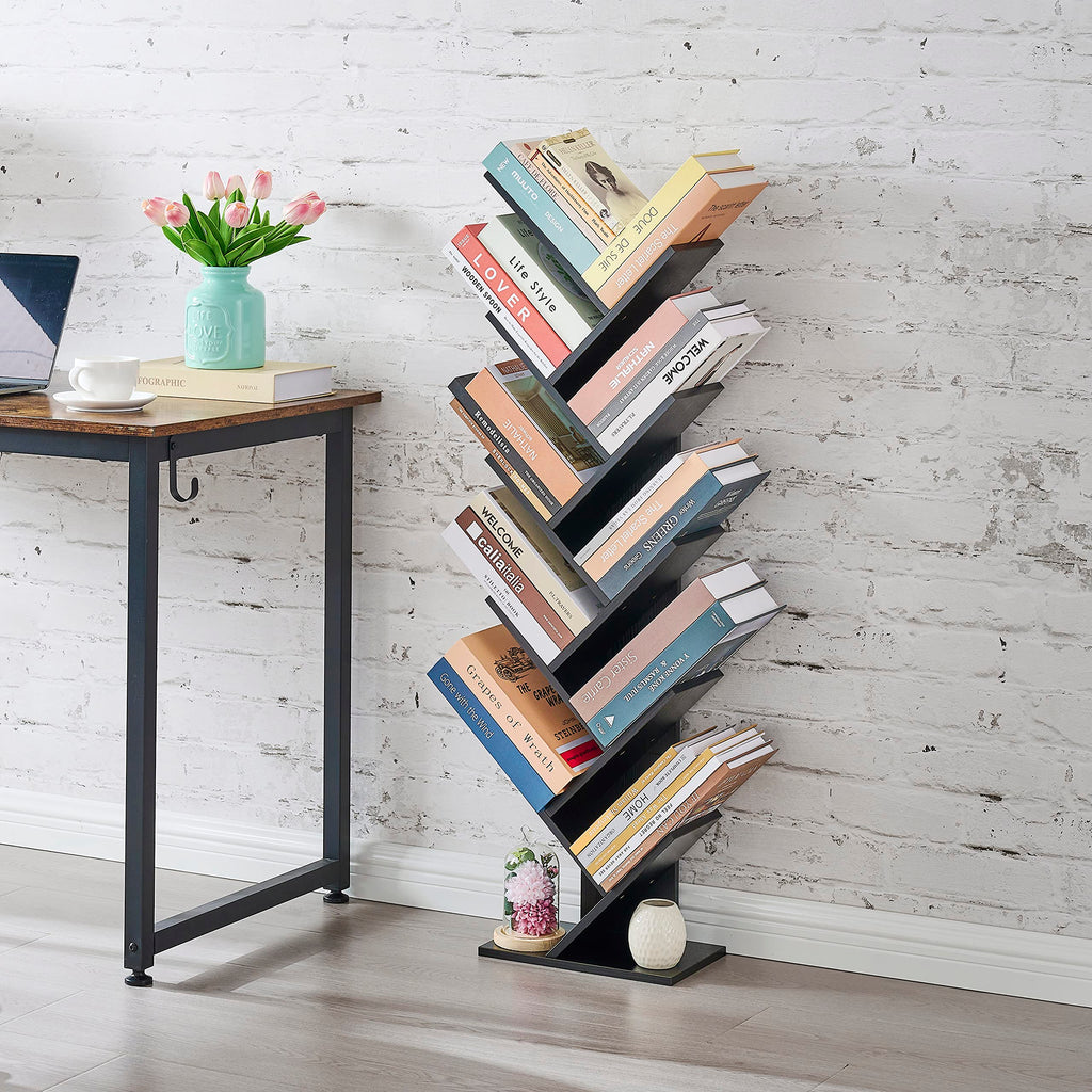 10 Tier Black Tree Bookshelf K717