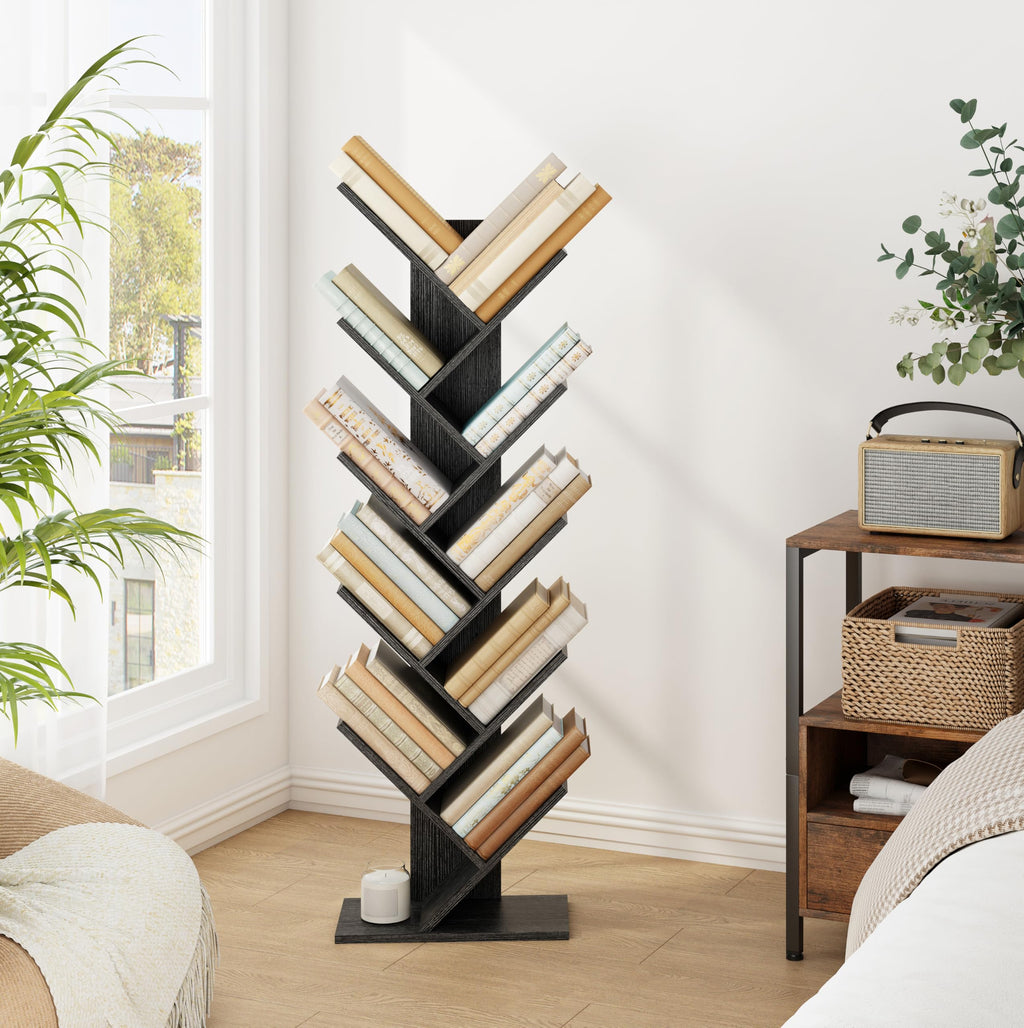 10 Tier Black Tree Bookshelf K717