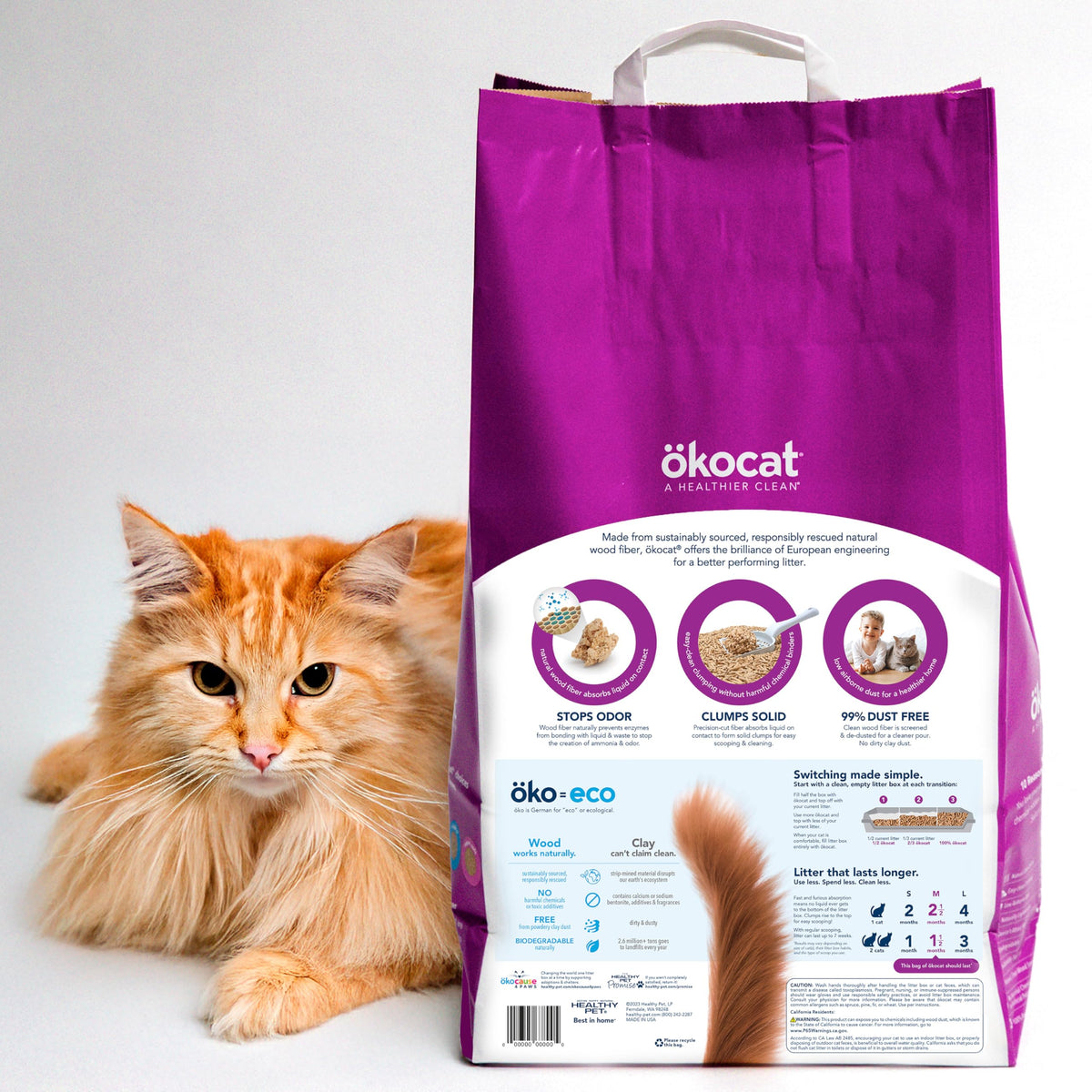 Low Tracking Natural Wood Clumping Cat Litter 21.5 Lbs N40829