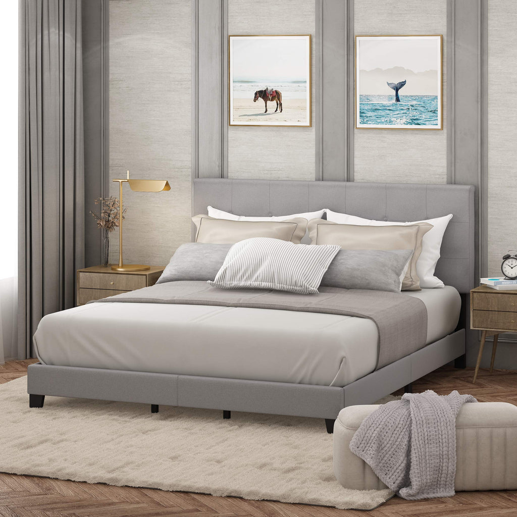 California King Upholstered Platform Bed Frame A662