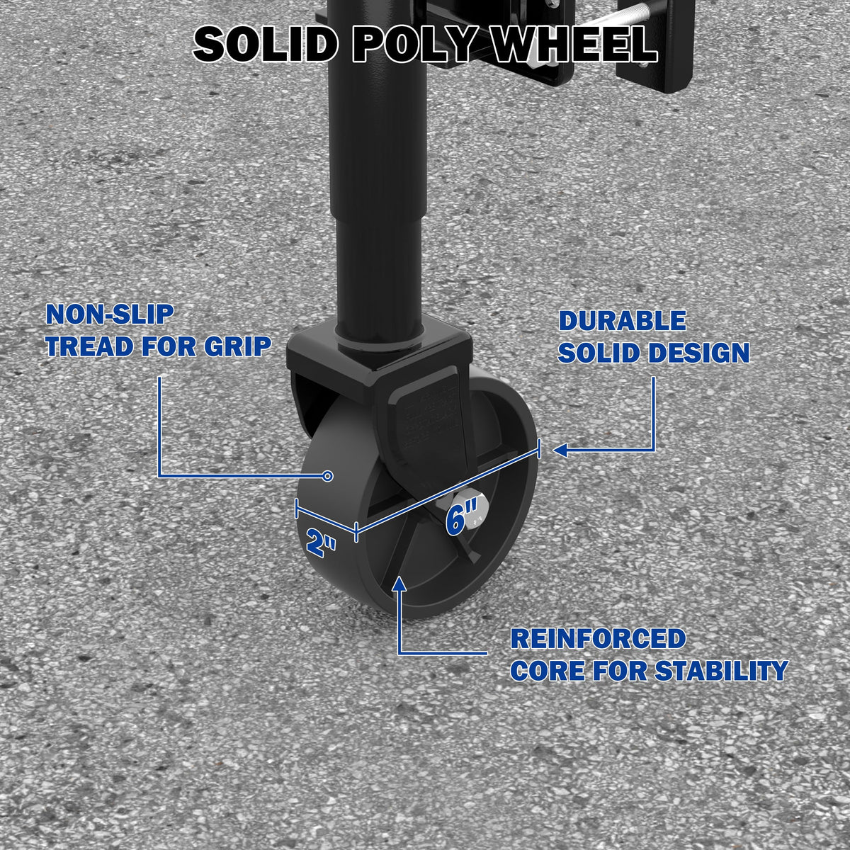 Boat Trailer Jack with Wheel, 10" Lift G8405