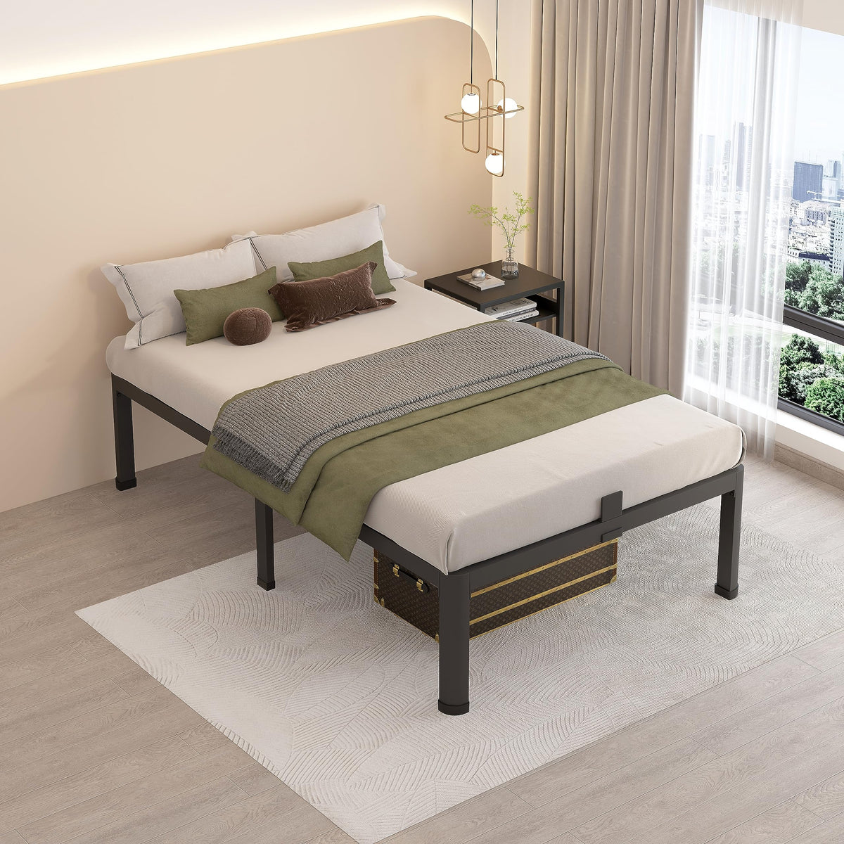 18 Inch Twin XL Bed Frames with Round Corner Leg S152